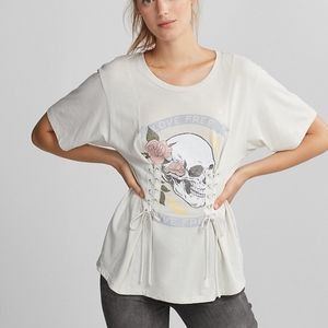 Skull Love Double Corset Boyfriend Tee